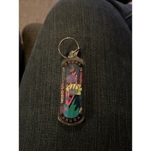 Aruba Keychain Fish Acrylic Double Sided Colorful Snorkel Scuba Souvenir